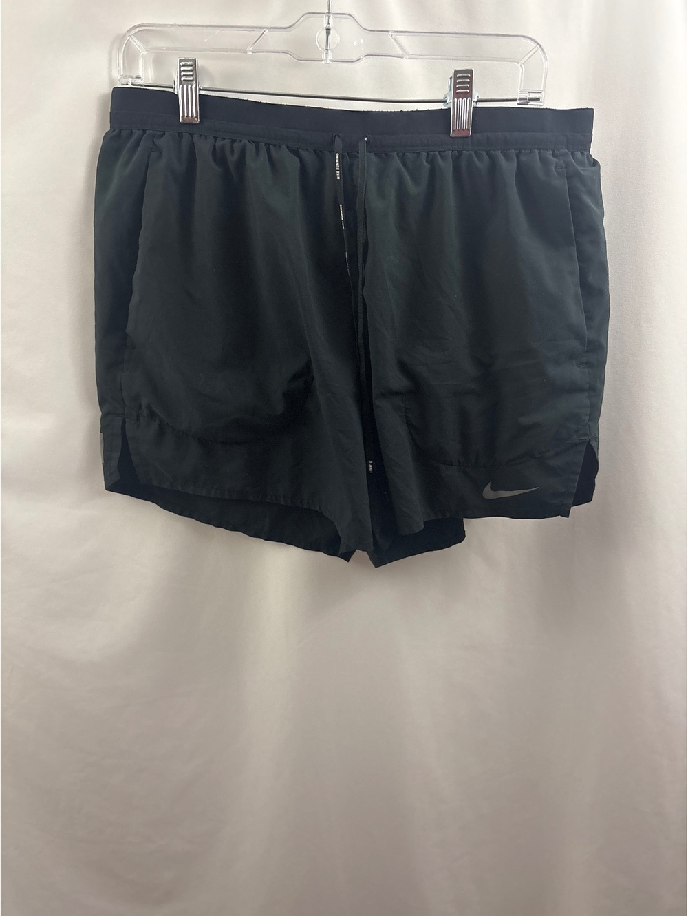 Nike Running Shorts Womens Large Black Athletic Back Zip Gym High Rise